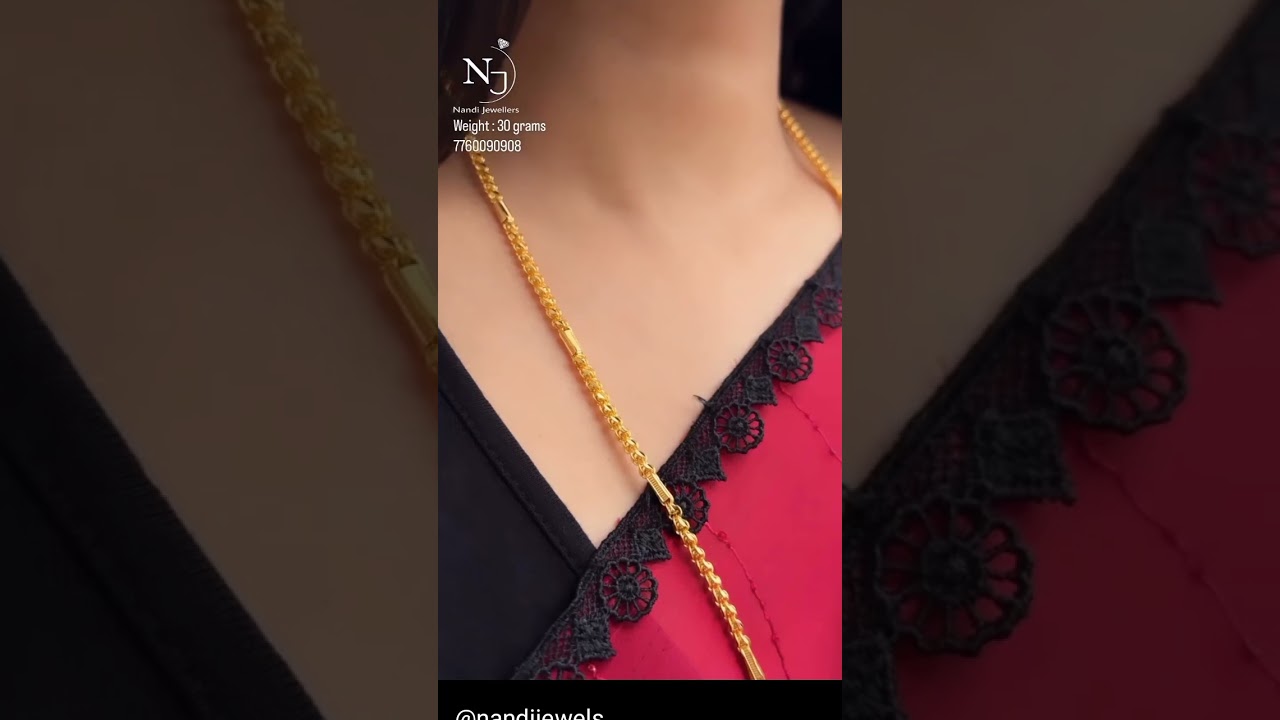 30 gram grand long mangalya chain design #