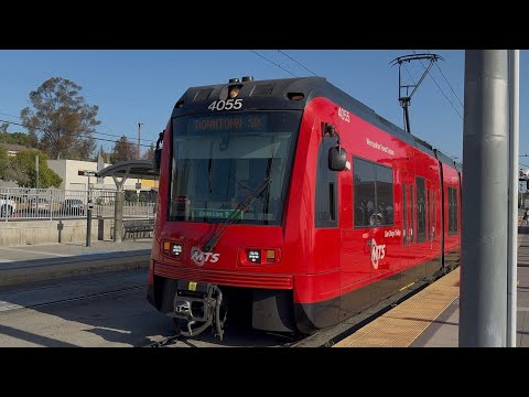 San Diego Trolley S70 4055 departure at El Cajon
