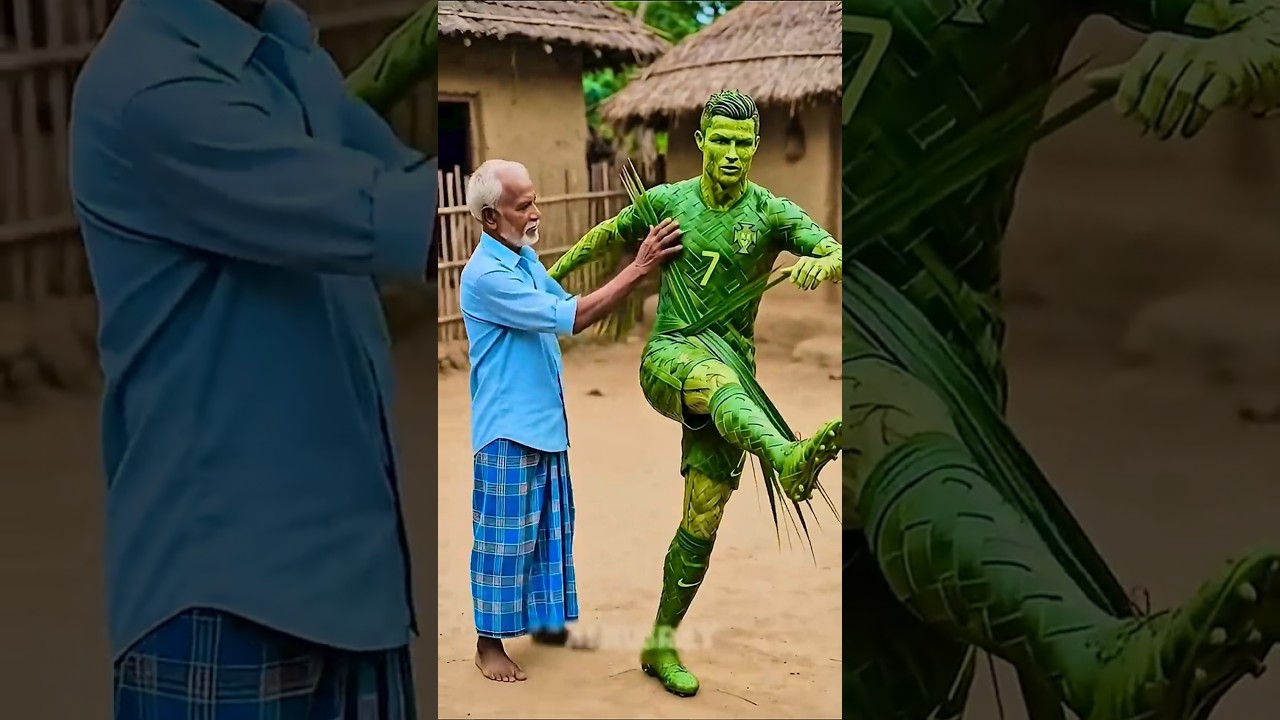 চাচু চাচু এই দেখো পাতা দিয়ে রোনাল্ডো বানাচ্ছে😱😭😜