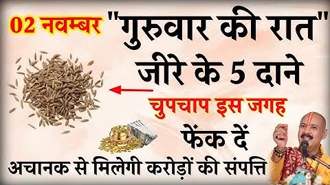 2 नवम्बर गुरुवार की रात चुपचाप इस जगह फेंक दें जीरे के 5 दानें बनोगे करोड़पति Pradeep mishra