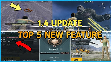 Top 5 New Feature In Pubg Mobile 1.4 Update | 1.4 Update New Feature