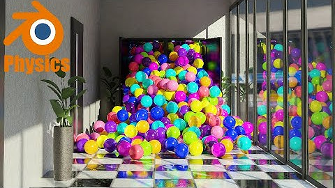 Colored balls in the corridor - Blender Rigid Body Animation