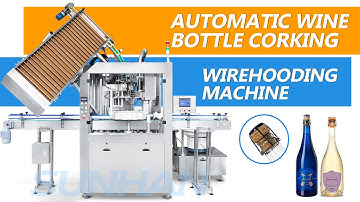 How To Package Champagne Bottle by Automatic Wine Bottle Corking Wirehooding Machine