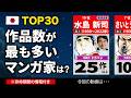 作品数が多いマンガ家ランキング【TOP30】