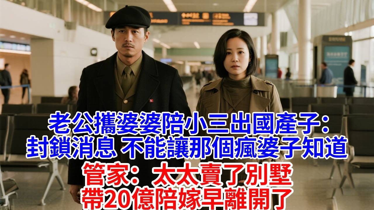 老公攜婆婆陪小三出國產子：封鎖消息，不能讓那個瘋婆子知道。管家：太太賣了別墅。帶20億陪嫁早離開了。#婆媳故事#為人處世#生活經驗#情感故事#故事#小說#戀愛#情感#婚姻