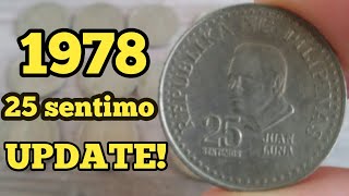 PHILIPPINE OLD COIN 25 SENTIMO JUAN LUNA 1978 VALUE UPDATE! | TODAY'S CHERRY