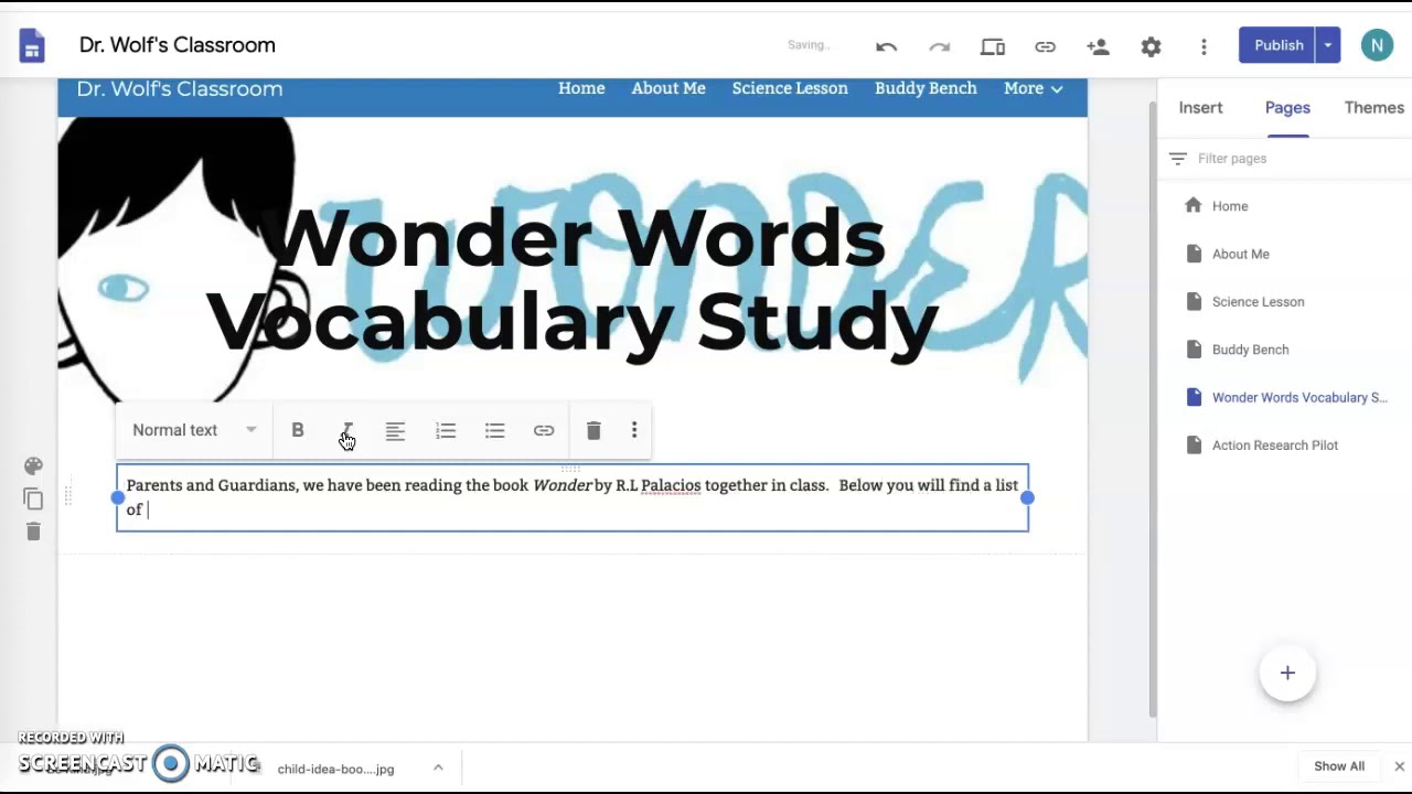 Teacher Website Differentiation Page