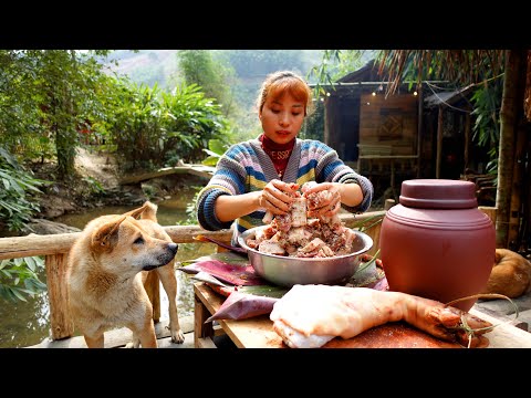 Salted meat making process - Salted vegetables are preserved all year round | Ana Bushcraft - Ep.67