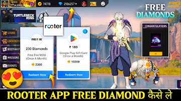 HOW TO USE ROOTER APP FOR FREE FIRE DIAMONDS | ROOTER APP SE DIAMONDS KAISE REDEEM KARE | ROOTER APP