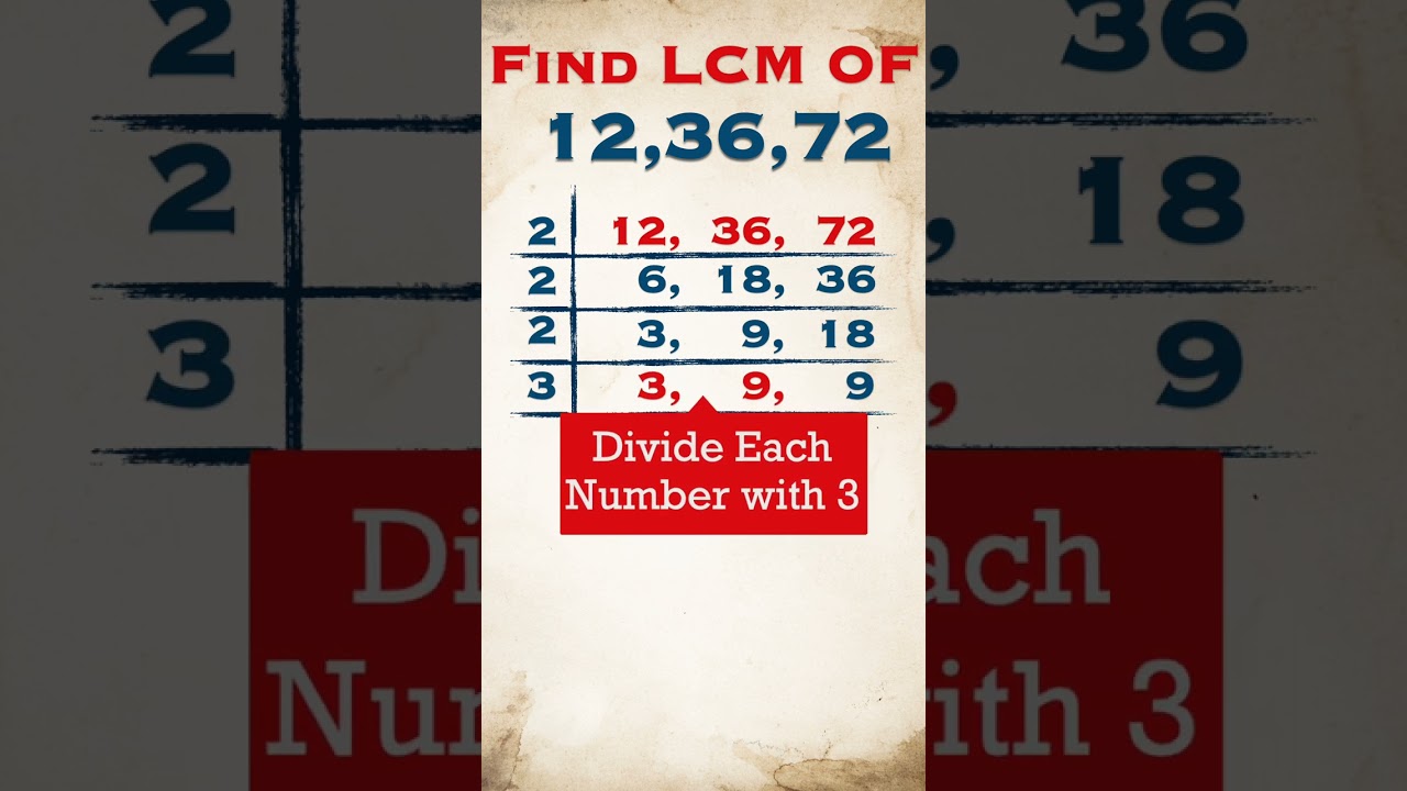 LCM of 12, 36, 72 / 