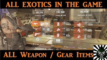 All Exotic Weapons and Gear / Exotic Weapons / Exotic Gear Items / Tom Clancy