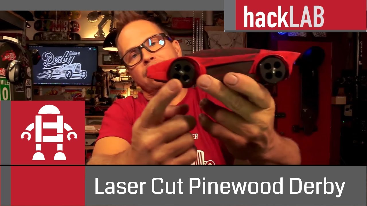 laser cut 1/4" Girder Design Pinewood Derby Body Free How-To Videos/Free Ship 