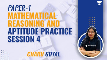 08:30 AM - JRF 2021 | Mathematical Reasoning by Charu Goyal | Aptitude Practice (Part-4)
