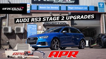 +110 pk en +130 lbft Audi 8V2 RS3 met APR Stage 2 ECU, Forge-inlaat, Milltek-uitlaat en APR IC