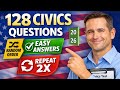 128 Civics Questions 2026 for U.S. Citizenship Interview – Random Order, Easy Answers, Repeat 2X
