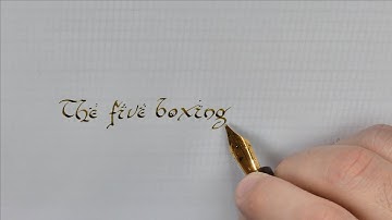 How to write a Pangram #6  in “Lord of the Ring” script with a fountain pen - Handwriting #42