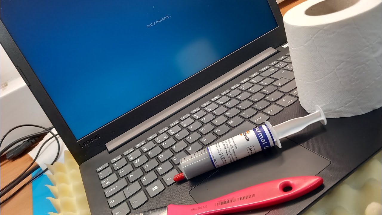 HOW TO CLEAN CPU FAN & REPLACE THERMAL PASTE // Lenovo V145 laptop ...