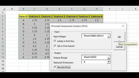 PCA Excel Add In