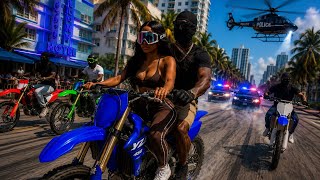 Dirt Bike Riding Through Miami Streets