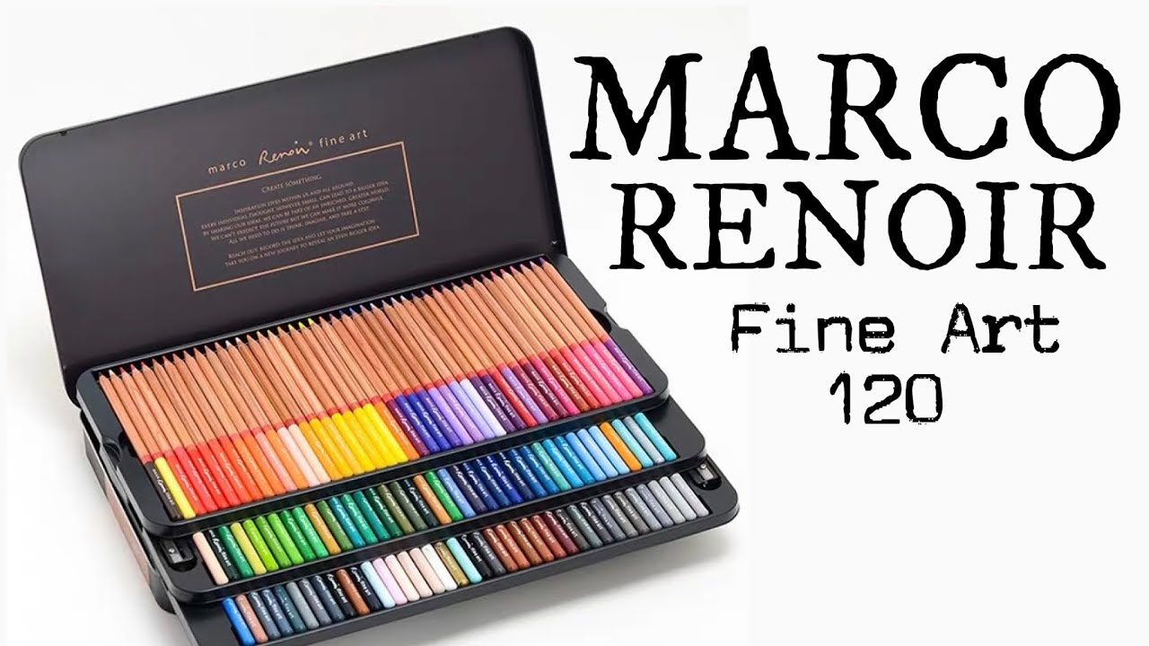 MARCO RENOIR FINE ART 120 Set Colored Pencils Unboxing and Swatching YouTube