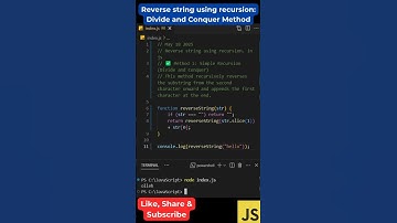 #73 Reverse String with Recursion in JS | Neat Trick | #shorts