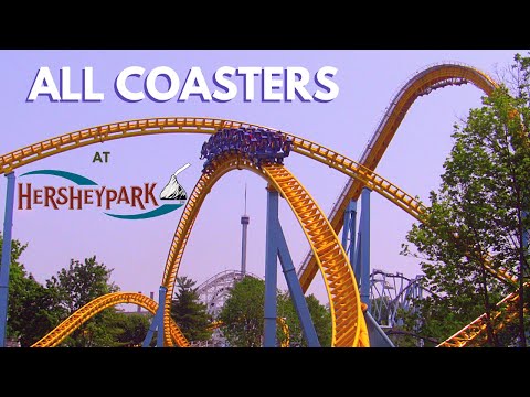 All Coasters at Hershey Park + On-Ride POVs - Front Seat Media