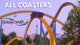 All Coasters at Hershey Park + OnRide POVs  Front Seat Media