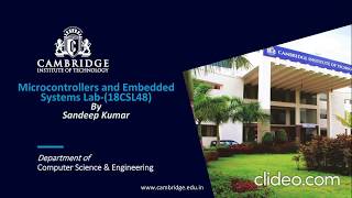 Famous Program3|CSE IV|Microcontroller and Embedded Systems Lab(18CSL48)|VTU Syllabus|Cambridge I T Profile