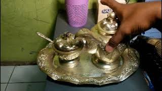 SOLD - Set Teko dan Tempat Gula Antik Jadul Bahan Kuningan Utuh Mulus Fungsional | WA 089646388789