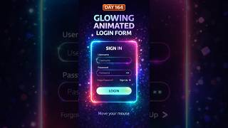 Glowing animated login form using HTML CSS and JS|#shorts #coding #programming #webdevelopment