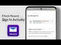 Check Recent Sign In Activity in Yahoo | Secure Yahoo Account