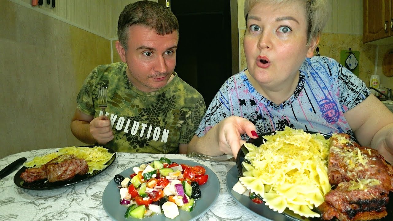 Мукбанг ем на ровне с МУЖИКОМ, ОБЪЕДАЮ мужа! У нас в семье всё ПОРОВНУ ...