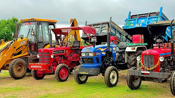 JCB 3dx Xpert Backhoe Loading Mud in Trolley | Eicher 480 | Mahindra 575 | Eicher Models | Kubota