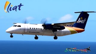 LIAT Dash-8 300 in action @ St. Kitts (HD 1080p)
