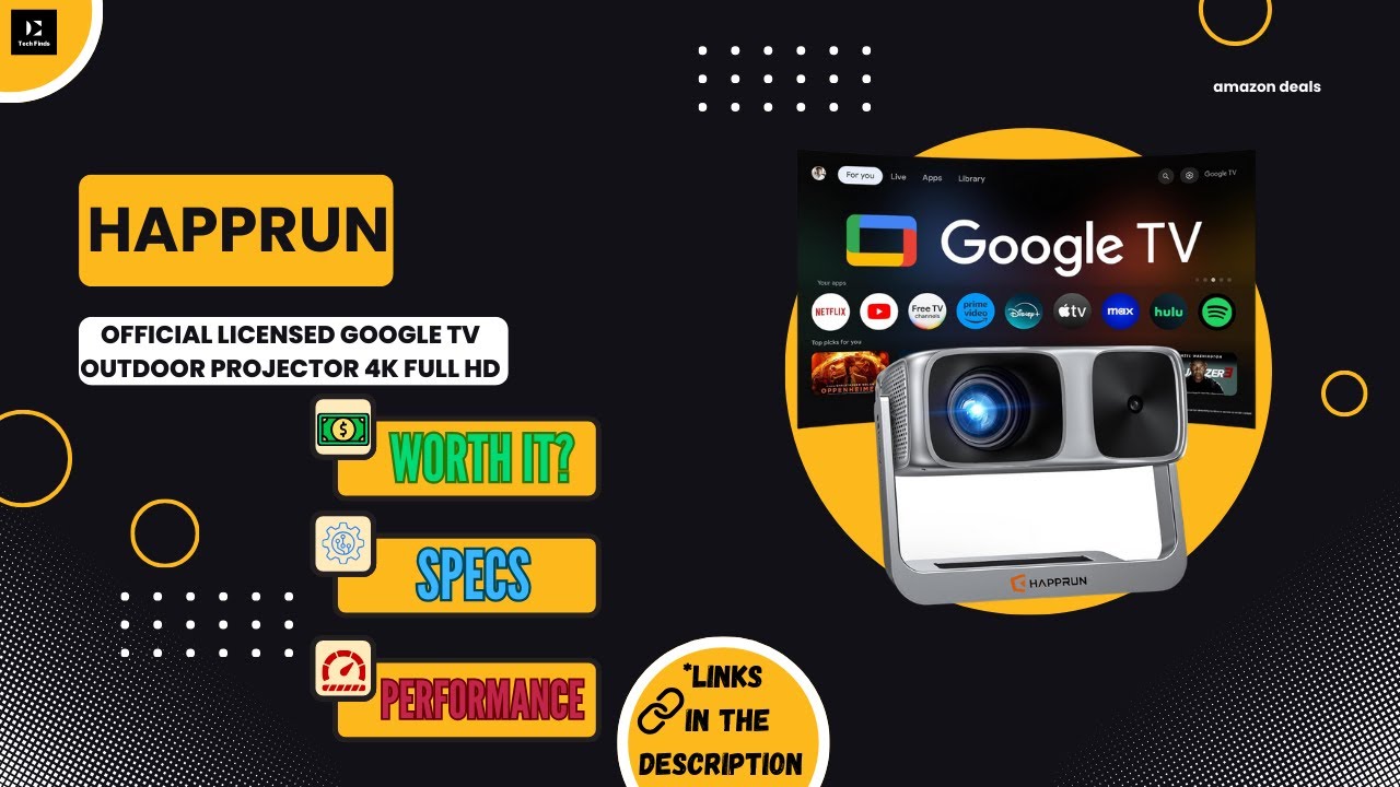 HAPPRUN 2000 ANSI Google TV Projector Review | Dolby Sound & Auto Focus!