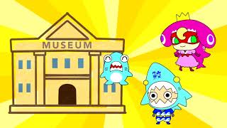 【イラスト紹介アニメ】ワサびじゅつかん!サメニンのイラストを紹介するサメ〜!