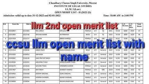 llm 2nd open merit list 2022|ccsu today news|ccsu today update|llm admission |@maths48_