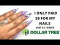 DOLLAR TREE ACRYLIC NAILS DUPE AT HOME - ALL PRODUCTS $1 - NOT CLICK BAIT