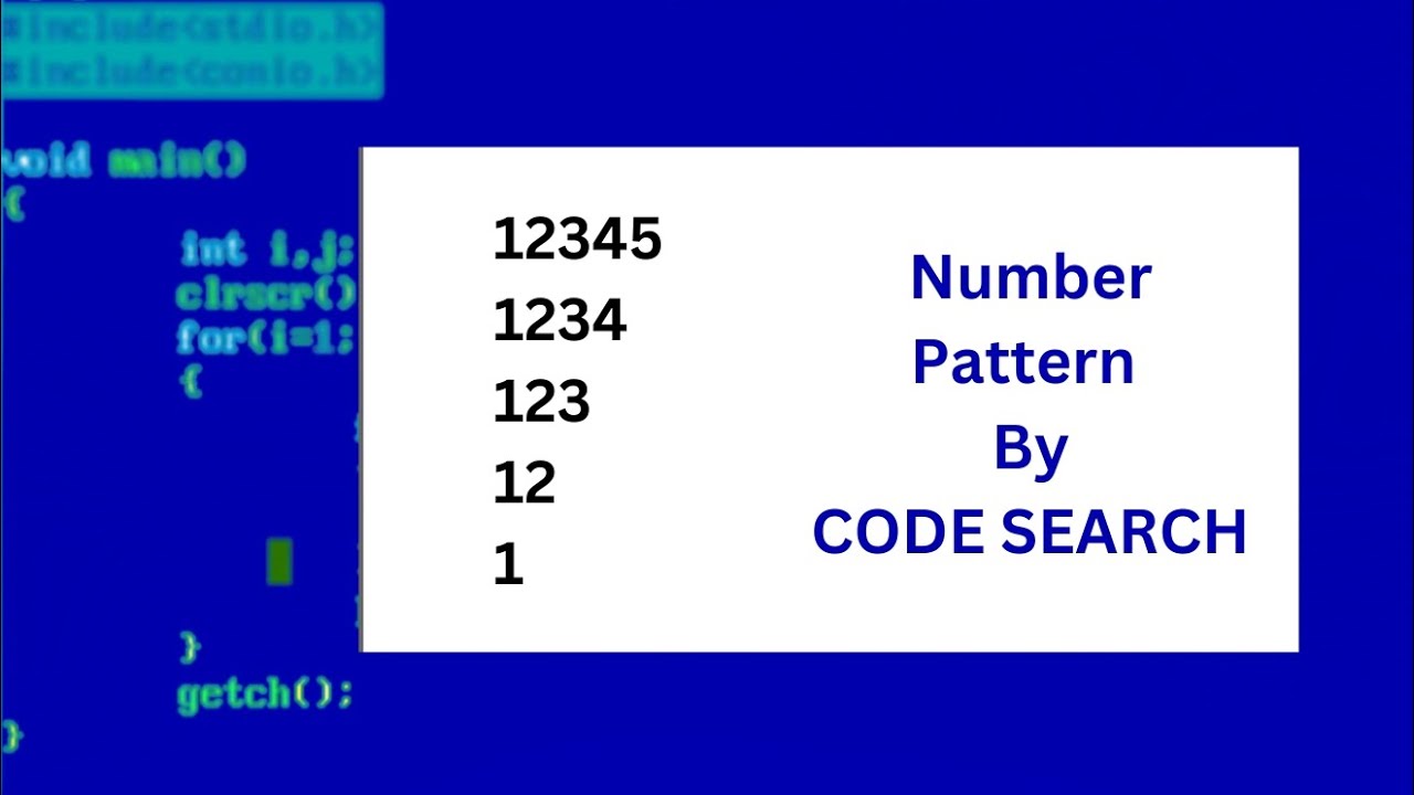 Number pattern programming in Turbo C++ | pattern printing programs ...
