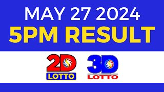 5pm Lotto Result Today May 27 2024 | PCSO Swertres Ez2