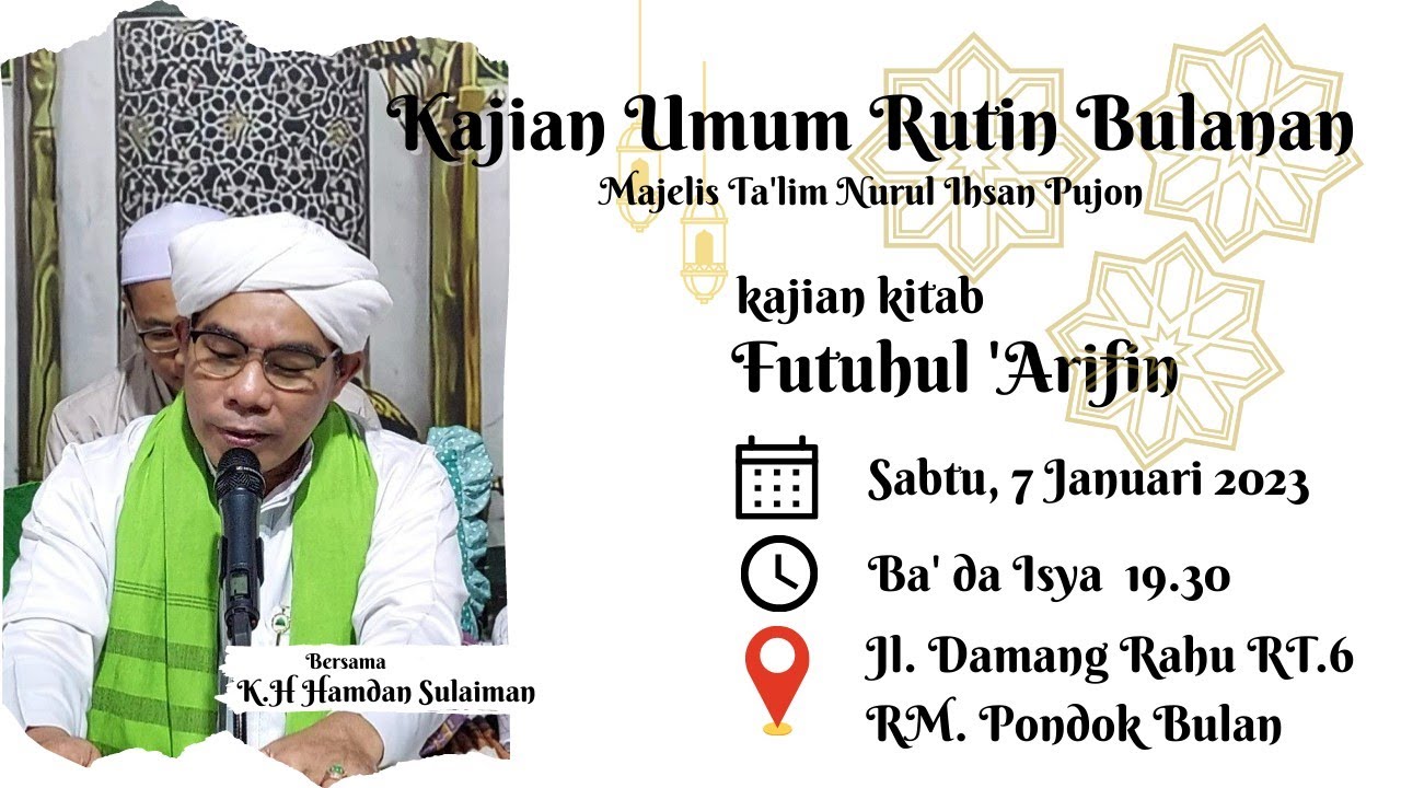 Full • Kajian Rutin Bulanan Majelis Nurul Ihsan Pujon Kitab Futuhul Arifin •  Hikmah ke 50