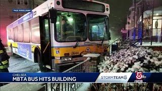 MBTA bus hits building in Chelsea