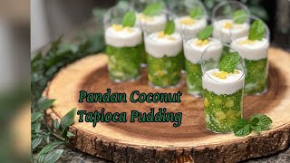 Pandan Coconut Tapioca Pudding (Tapioca Pudding/Sago Pudding)