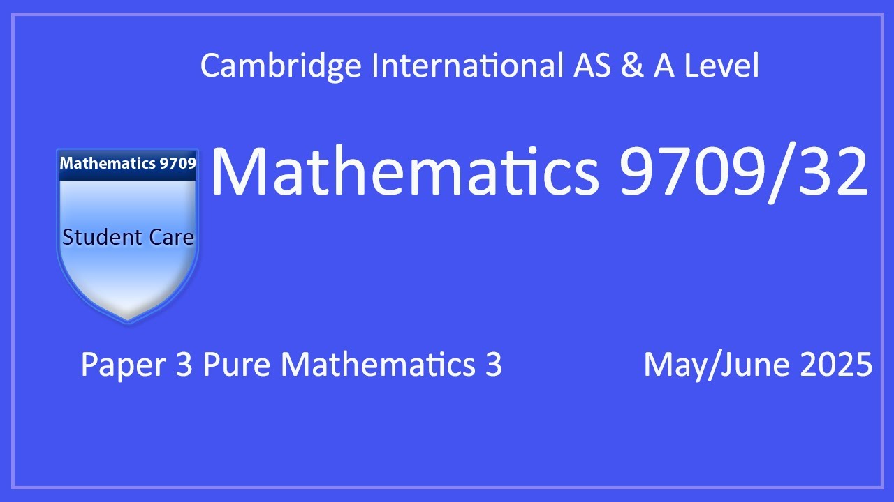 Solution for Cambridge International AS & A Level Mathematics 9709 ...