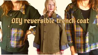 Recreating the viral Damson Madder Reversible Trench Coat #sewing #damsonmadder #trenchcoat #diy