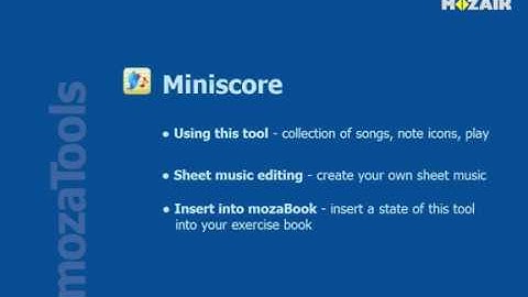mozaBook Interactive Teaching Software - miniScore tutorial video