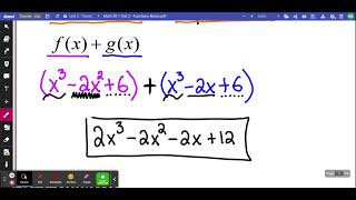 Math 30-1 Lesson 3.1 - Function Operations