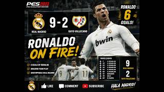 RONALDO SCORES 6 GOALS! 🤯 | Real Madrid 9–2 Rayo Vallecano | PES 2013