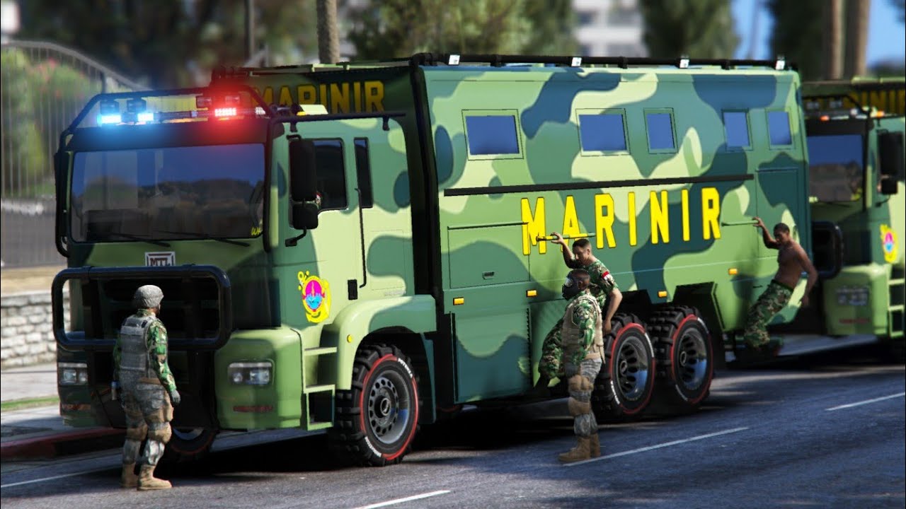 Konvoi MARINIR Truk  TNI  6x6 Gta 5 YouTube