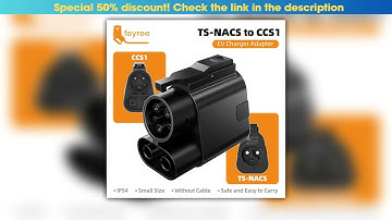 feyree TSNACS to CCS1 Adapter For Ford Rivian GM Car NACS to CCS1 Adapter Compatible with DC NACS